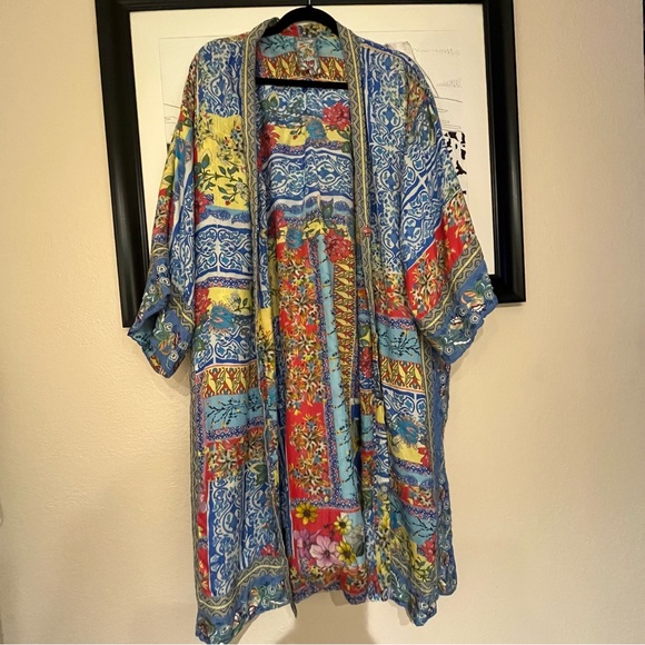 Johnny Was Midsummer Namaka Embroidery Silk Kimono - Picture 4 of 12